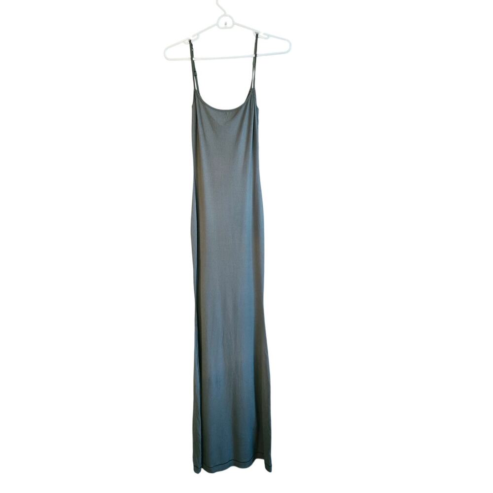Skims soft lounge long ribbed slip maxi dress size medium green